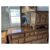 Simulated Wood Dresser with Night Stand