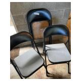 (4) Metal Folding Chairs with 2 Card Tables