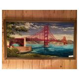 Framed Needlework with Golf Print