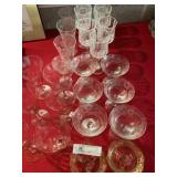 Crystal and Etched Glass Stemware