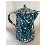 Green Swirl Agate Coffee Pot