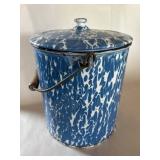 Blue Swirl Agate Pail w/ Lid