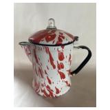 Red Swirl Agate Coffee Pot