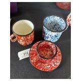(3) Agate/Graniteware Cups