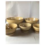 Set of 5 Graduated Yellow-ware Nesting Bowls