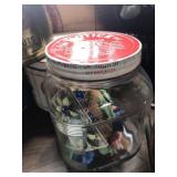 Cracker Jar & Assort. Vtg. Curtain Holders