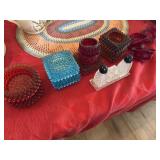 Selection of Hobnail & Ruby Glass