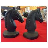(2) Cast Iron Horse Head Bookends