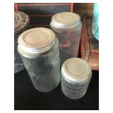 (3) Glass Kitchen Canisters