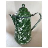 Green Swirl Agate Coffee Pot