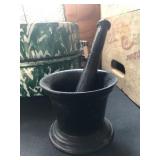 Early Cast Iron Mortar & Pestal