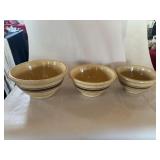 3 Pc. Graduated Yellowware Nesting Bowl Set