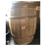 Vtg. Wooden Barrel w/ Lid