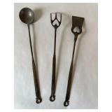 3 Pc. Hand Wrought Iron Kitchen Utensils
