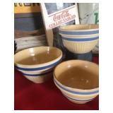 (3) Unmatched Yellowware Nesting Bowls
