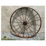 Pair of Metal Spoked Wagon Wheels