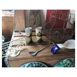 Vtg. Egg Basket & Kitchen-related Items