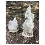 Concrete Rooster & Hen Statue