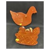 (2) Ned Foltz Redware Wall Plaques (2) Ned Foltz Redware Wall Plaques