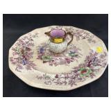 Transferware Plate, Lusterware Pitcher Transferware Plate, Lusterware Pitcher