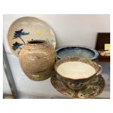 Oriental Cup and Saucer, Decorative Pottery Oriental Cup and Saucer, Decorative Pottery