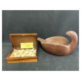 Composition Carved Figurines, Carved Wood Bowl Composition Carved Figurines, Carved Wood Bowl