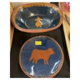(2) Pieces of Foltz Redware Pottery (2) Pieces of Foltz Redware Pottery