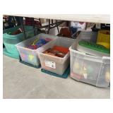 (4) Storage Totes/Lids, Toys and Games (4) Storage Totes/Lids, Toys and Games