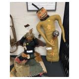 (2) Contemporary Folk Art Halloween Dolls (2) Contemporary Folk Art Halloween Dolls