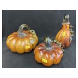 Art Glass Pumpkin with Gourds Art Glass Pumpkin with Gourds