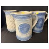 (3) Stoneware Pitchers (3) Stoneware Pitchers