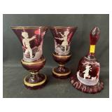 (3) Pieces of Mary Gregory Glassware (3) Pieces of Mary Gregory Glassware