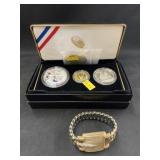 American Legion Coin Set with Bulova Watch American Legion Coin Set with Bulova Watch