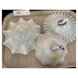 (3) Milk Glass Smoke Bells (3) Milk Glass Smoke Bells