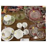 Chinaware, Cranberry Glass Chinaware, Cranberry Glass