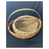 (2) Primitive Split Oak and Ash Woven Baskets (2) Primitive Split Oak and Ash Woven Baskets