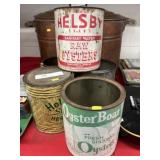 (5) One Gallon Oyster and Herring Cans (5) One Gallon Oyster and Herring Cans