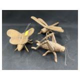 (3) Cast Metal Insects (3) Cast Metal Insects