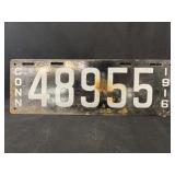 1916 Connecticut License Plate 1916 Connecticut License Plate