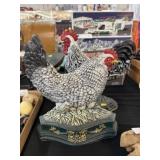 (2) Cast Metal Chicken Form Door Stops (2) Cast Metal Chicken Form Door Stops