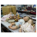 Dolls, Mantel Clock, Suitcases Dolls, Mantel Clock, Suitcases