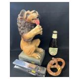 Pretzel Form Flask with Brewery Advertisements Pretzel Form Flask with Brewery Advertisements