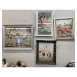 (4) Flamingo Prints (4) Flamingo Prints