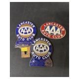 (3) Lancaster AAA Automotive Badges (3) Lancaster AAA Automotive Badges
