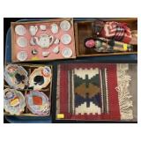 Miniature Woven Rug, Dolls, Child Miniature Woven Rug, Dolls, Child
