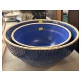 (2) Stoneware Mixing Bowls (2) Stoneware Mixing Bowls