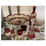 Westmoreland and Unsigned Cranberry Glass Westmoreland and Unsigned Cranberry Glass