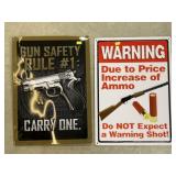 (2) Contemporary Tin Signs (2) Contemporary Tin Signs