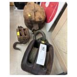 (3) Primitive Wooden Pulleys (3) Primitive Wooden Pulleys