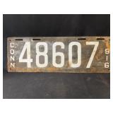 1916 Connecticut License Plate 1916 Connecticut License Plate